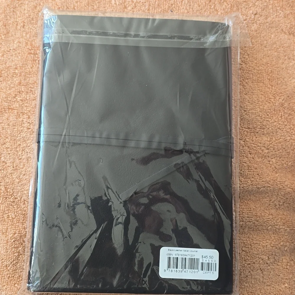 Cavallini & Co. Black Leather Italian Journal,Size 6